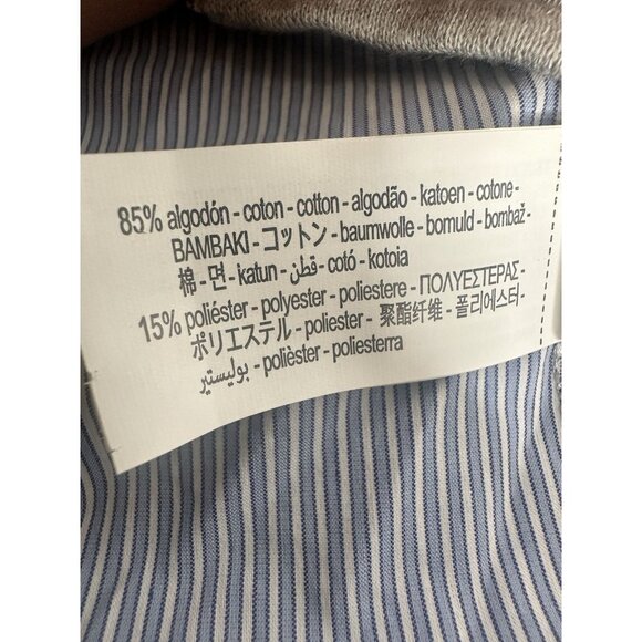 Zara Gray Sweatshirt Stripped Dress Shirt Attached Long Sleeves Girls Size 9-10 - Picture 8 of 10